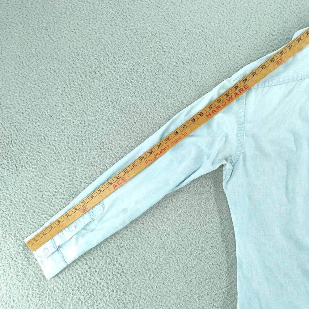 Ralph Lauren Shirt Men Large Light Blue Denim Custom Fit Button Down Long Sleeve - Picture 14 of 16